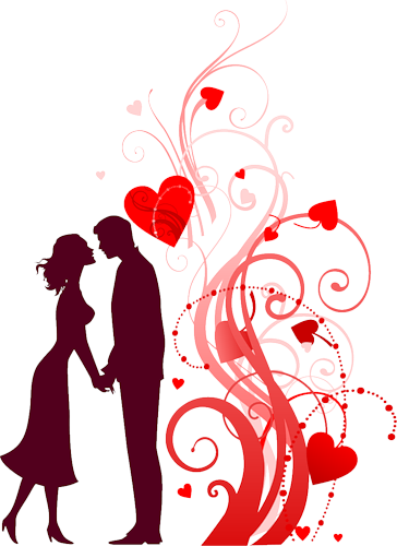 Couple - Texto Con Pareja De Enamorados (364x500), Png Download