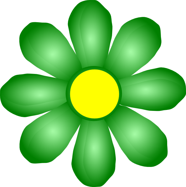 Flower Clipart Green (594x597), Png Download