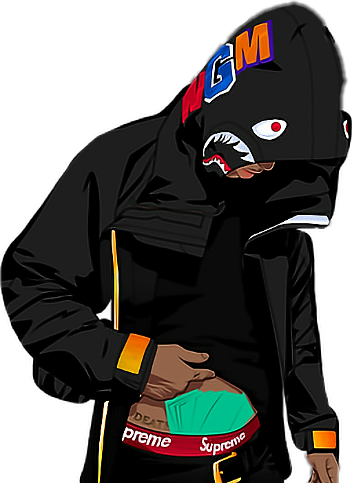 Bape Supreme Hype Hypebeast Aye Cash Sticker - Bape Hypebeast Supreme (511x701), Png Download