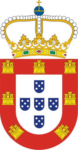 Coat Of Arms Of Portugal - Portuguese Royal Coat Of Arms (268x517), Png Download