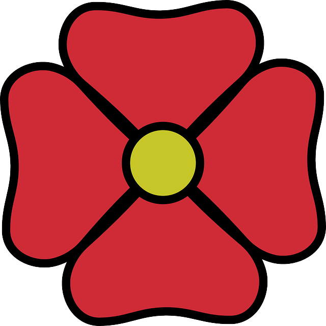 Red, Green, Flower, Flowers, Cartoon, Free, Plant, - Red Flower Clipart (640x640), Png Download