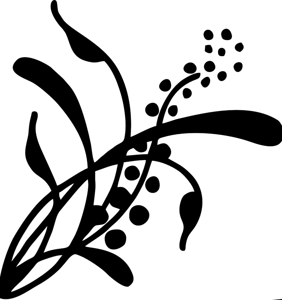 Download Folk Fabric - Vine Silhouette Transparent Background (900x960), Png Download