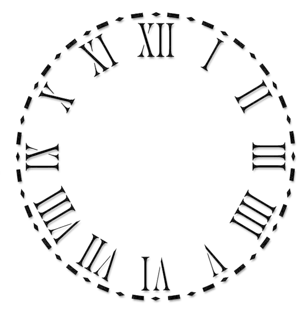 Clock Face Png - Analogue Clock Roman Numerals (1024x1024), Png Download