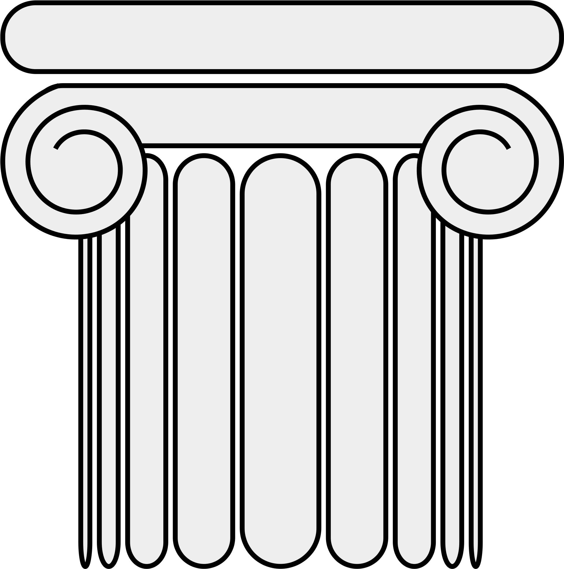 File - Pillar Ionic - Svg - Ionic Column (1024x1024), Png Download