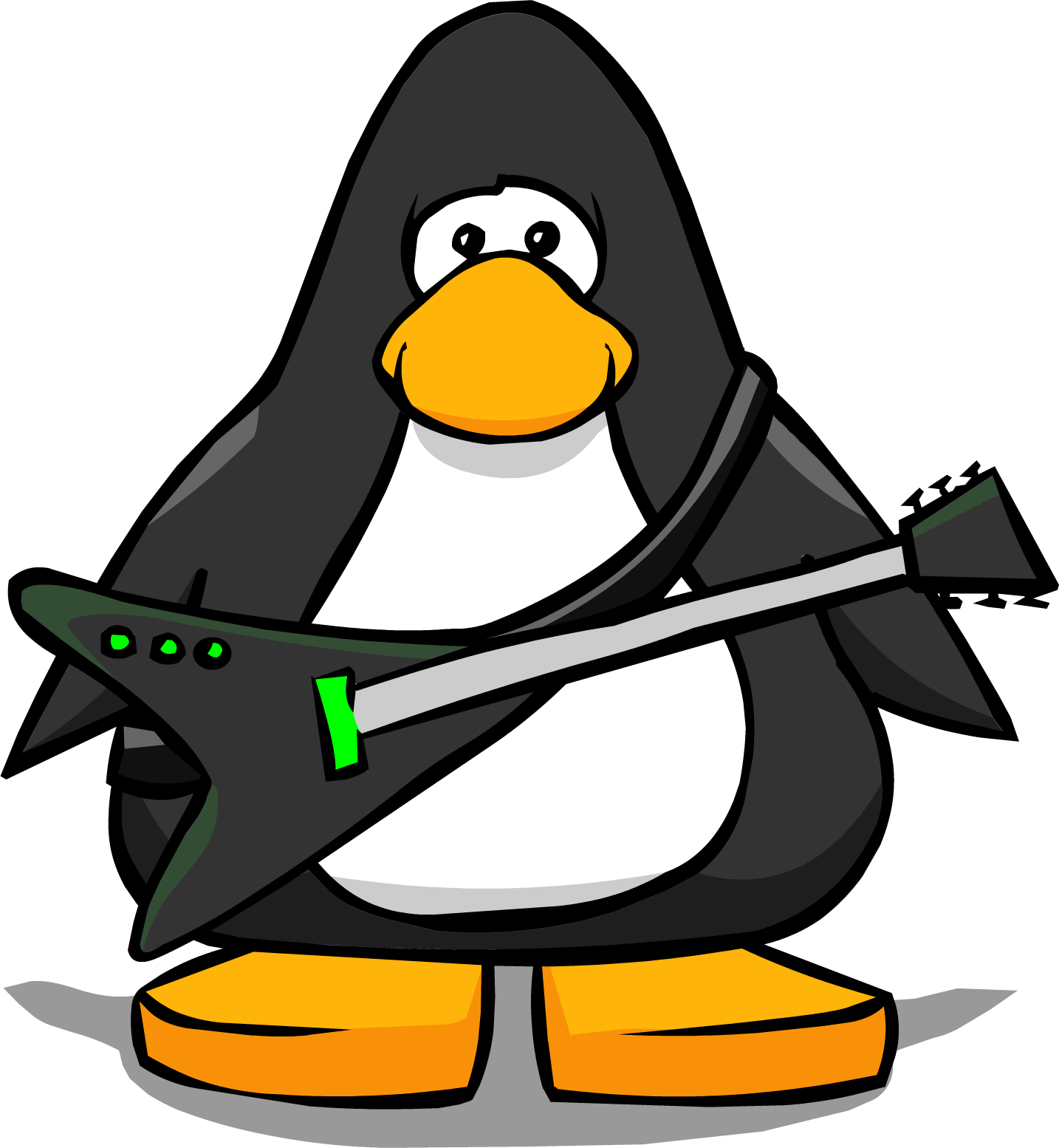 Black Electric Guitar From A Player Card - Club Penguin Banjo (1434x1554), Png Download