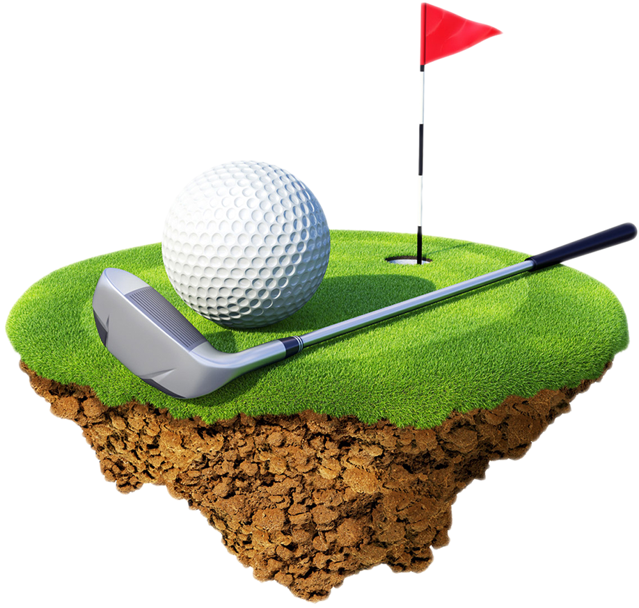 Clubs Course Balls Miniature - Golf Course Png (920x897), Png Download