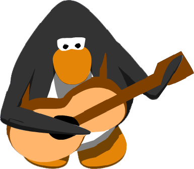 File - Acoustic Guitar445566 - Png - Club Penguin Playing Guitar (385x335), Png Download