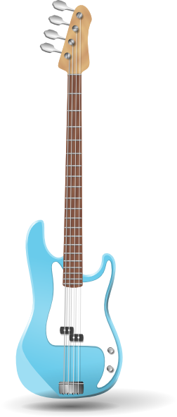 Rock Guitar Player Silhouette Clipart - Transparent Background Bass Guitar Clip Art Jpeg (252x591), Png Download