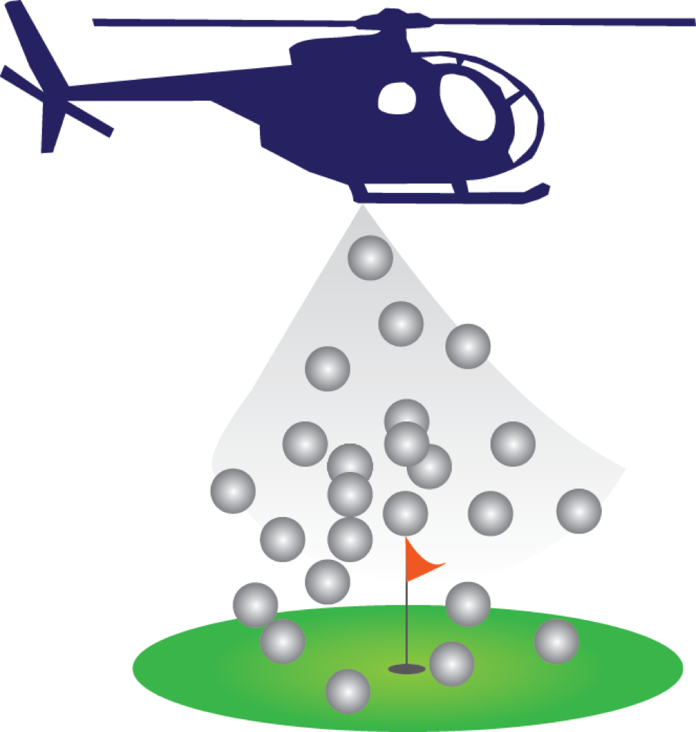 Clipart Ball Golf Ball - Helicopter Ball Drop Clipart (975x1025), Png Download