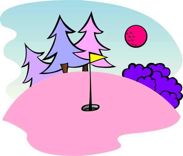 Pink Golf Ball Clipart 2 By Paul - Golf Course Image Cartoon (600x510), Png Download