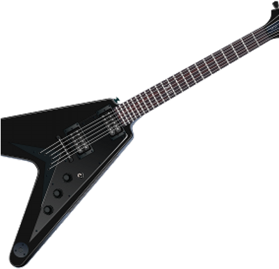 Adams Guitar - Black Epiphone Flying V (400x400), Png Download