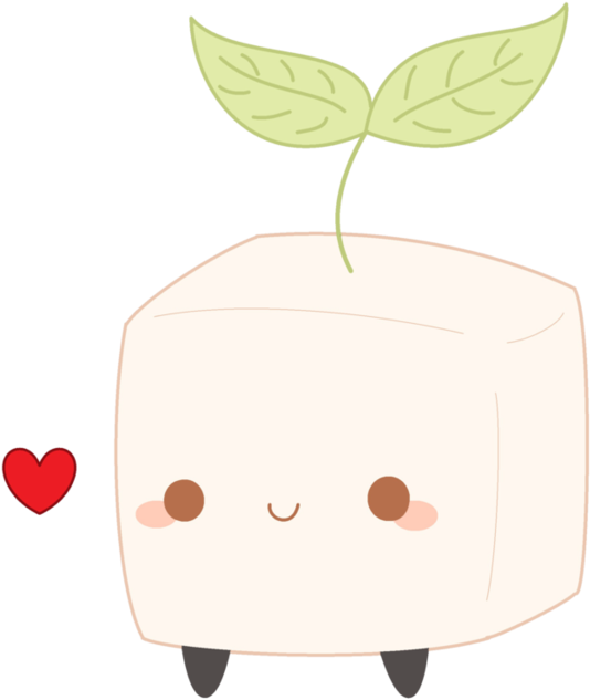 Kawaii Tofu By Totaltomboy6236 - Illustration (877x910), Png Download