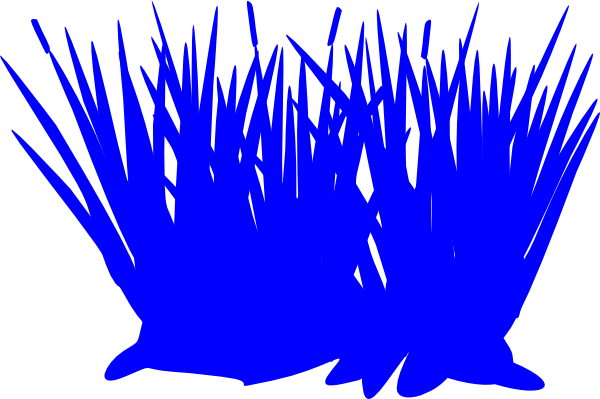 Large Blue Tuft Clip Art At Clker - Grass Blue Png (600x399), Png Download