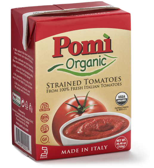 Organic Strained Tomatoes - Pomi Tomatoes, Organic, Strained - 26.46 Oz (600x600), Png Download