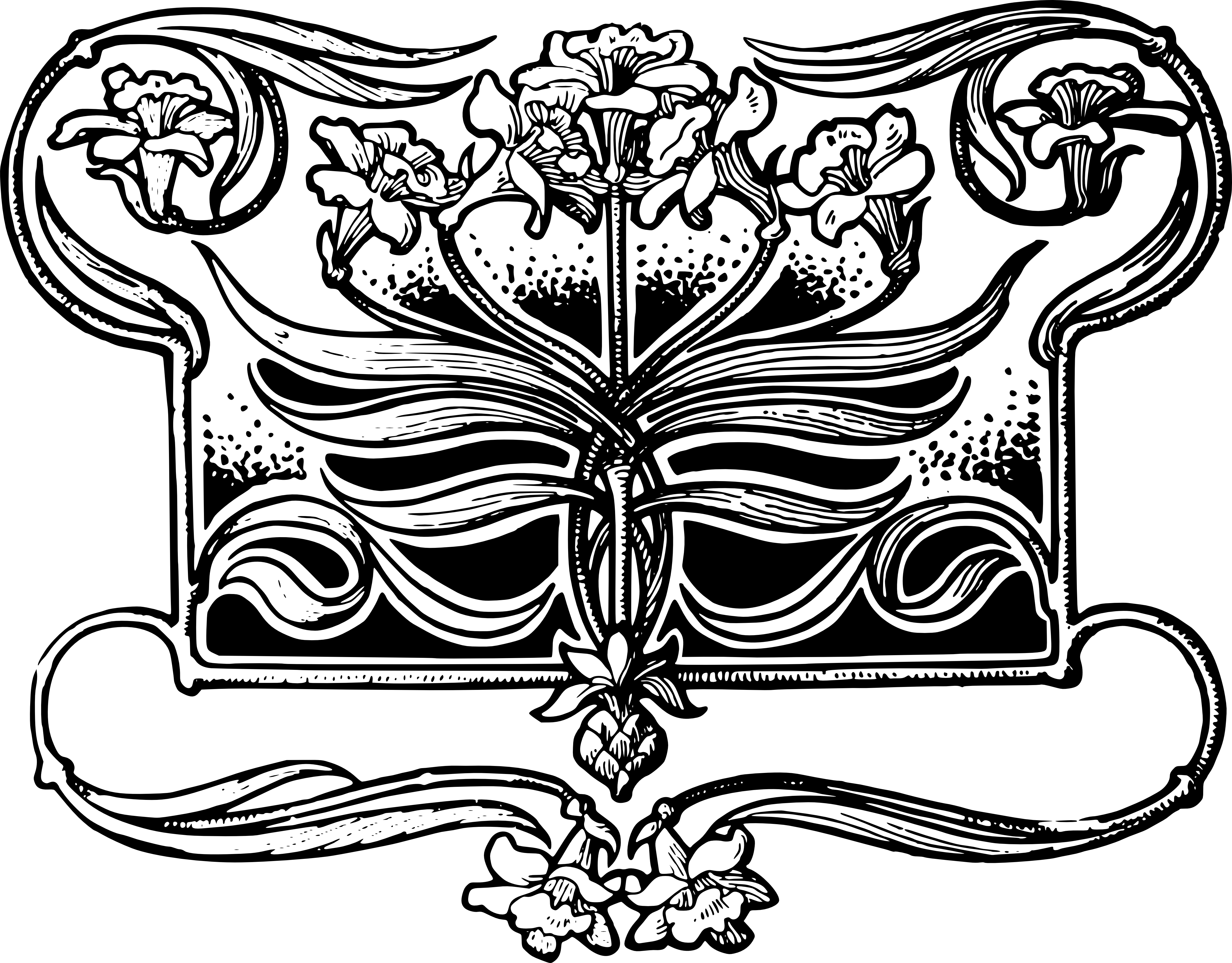 Jpeg Download - Vintage Art Nouveau Floral (4615x3607), Png Download