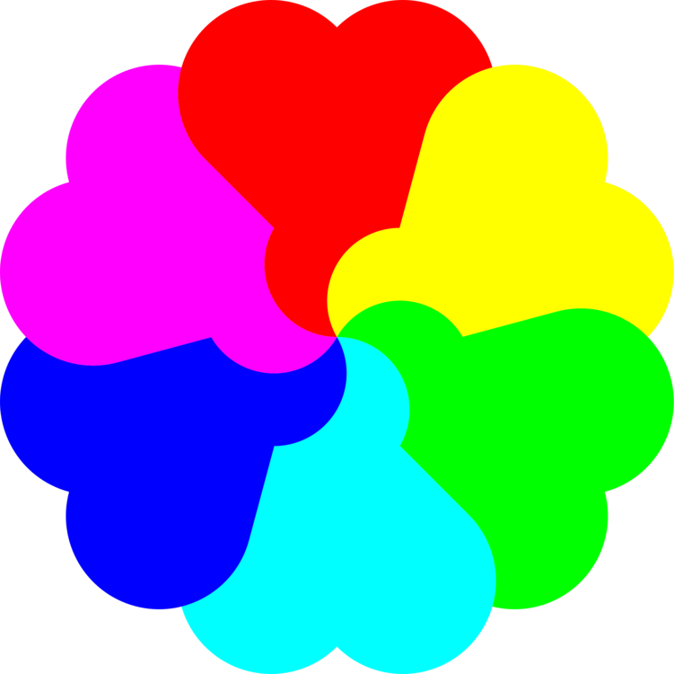 Coloring Book Computer Icons Rainbow Heart - Clipart Picture Of Colours (751x750), Png Download