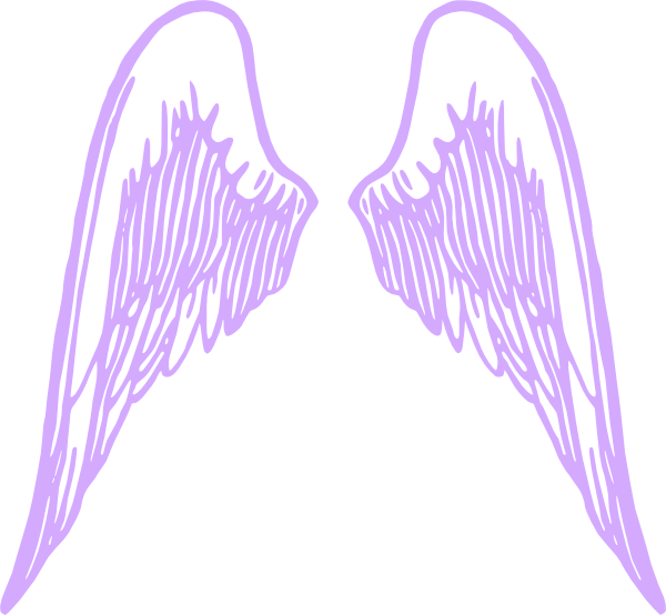 Angel Clipart Purple - Purple Angel Wings Clipart (600x554), Png Download