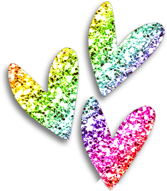 Sparkly Rainbow Love Hearts (339x389), Png Download