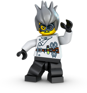 The Crazy Scientist - Lego Monster Fighters Crazy Scientist (372x342), Png Download
