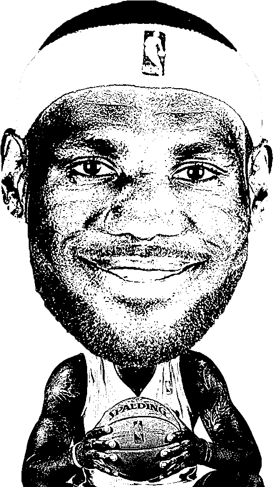 Lebron James Black And White Photo - Illustration (578x1026), Png Download