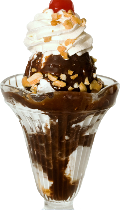 Ice Cream Sundae Png Transparent - Hot Fudge Ice Cream Sundae (400x700), Png Download