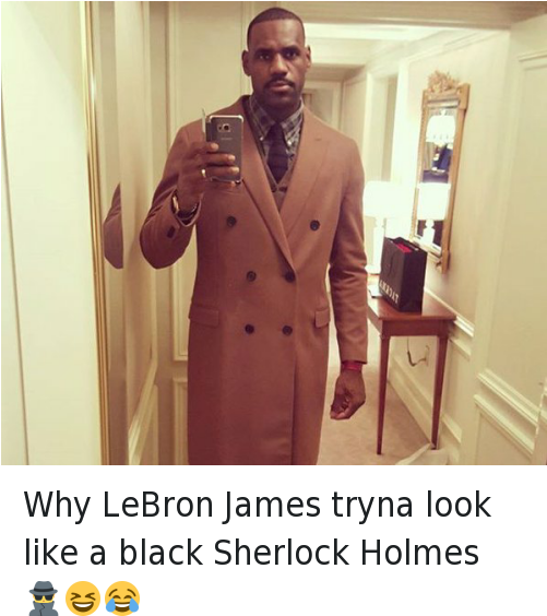 Lebron James Red And Black Suit - Lebron James Coat Meme (500x578), Png Download