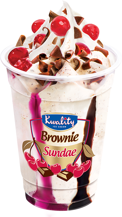 Brownie Sundae - Kwality Ice Cream Sundae (800x800), Png Download