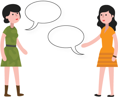 Women-talking - Fila De Personas Dibujo (399x337), Png Download