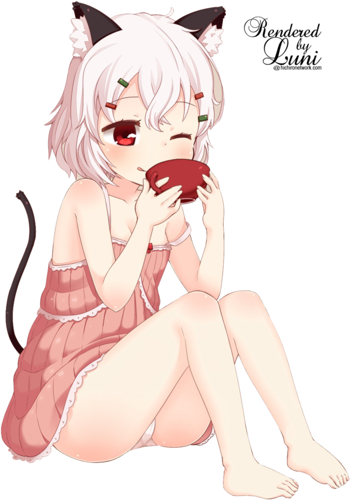 Neko Girl By Lunixxa Kawaii Anime Girl, Anime Neko, - Neko Girl Anime Render (768x1041), Png Download