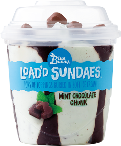 Blue Bunny Load D Sundaes (400x500), Png Download