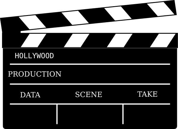 Jpg Transparent Cinema Action Prop Clip Art At Clker - Clapper Board (600x436), Png Download