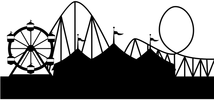 Amusement Carnival Circus Fair Silhouette - Fair Silhouette (680x340), Png Download