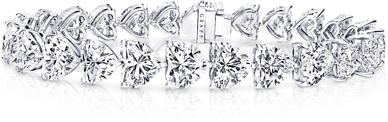 A Classic Graff Heart Shape Diamond Bracelet - Headpiece (2000x2000), Png Download