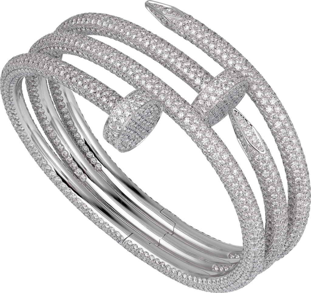 Juste Un Clou Braceletwhite Gold, Diamonds - اساور كارتير (1024x965), Png Download