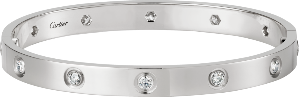 Love Bracelet, 10 Diamondswhite Gold, Diamonds - Love Bracelet, 10 Diamonds (1024x334), Png Download