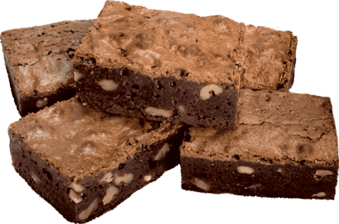 Classic Brownie - Brownies With And Without Nuts (480x317), Png Download