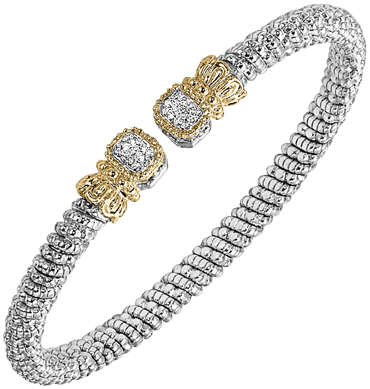 Alwan Vahan 4mm Silver Gold Diamond Bracelet - Bracelet (370x389), Png Download
