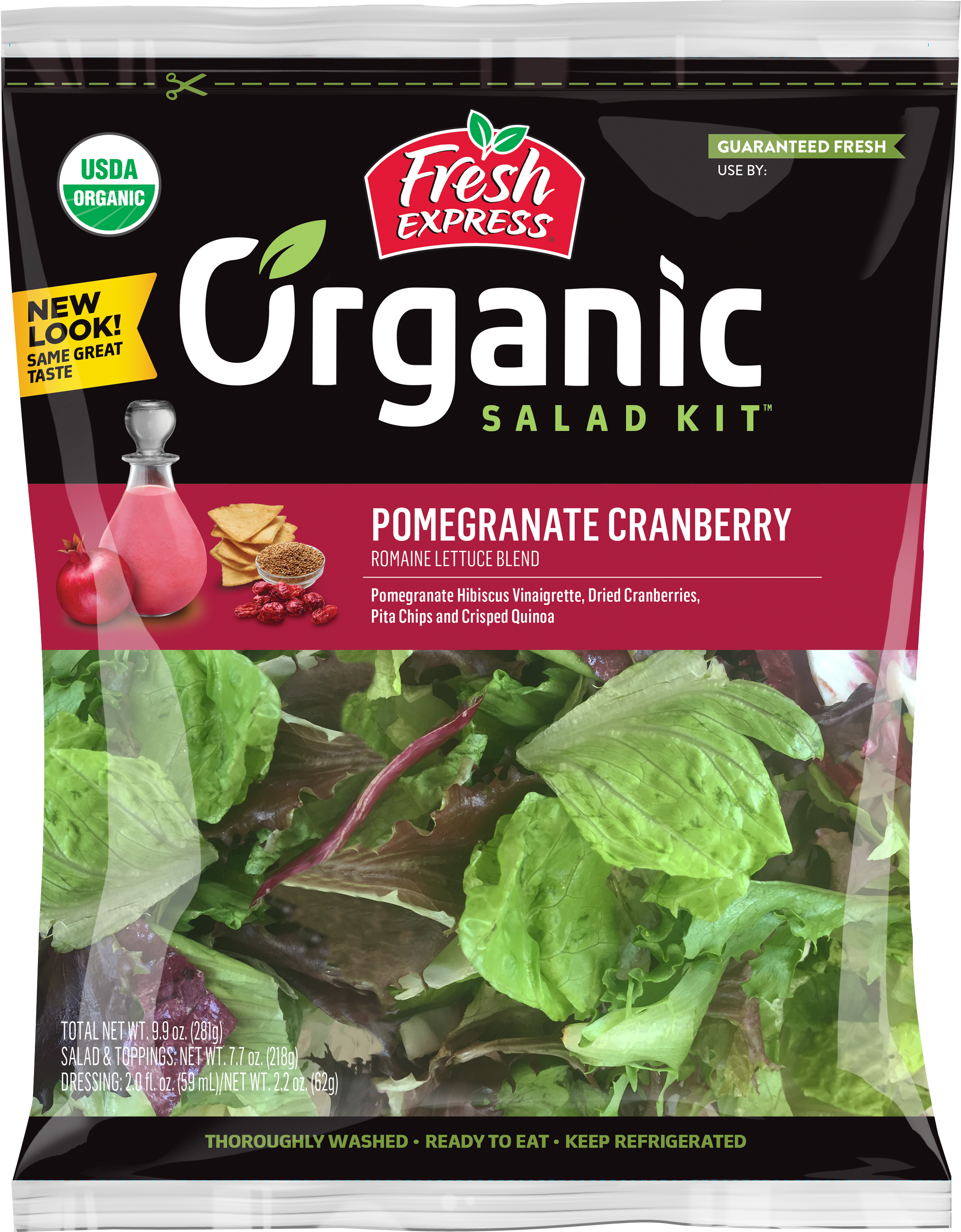 Pomegranate Cranberry Organic Salad Kit - Fresh Express Veggie Lover's Bonus Pack Blend 14.4 (2368x2945), Png Download