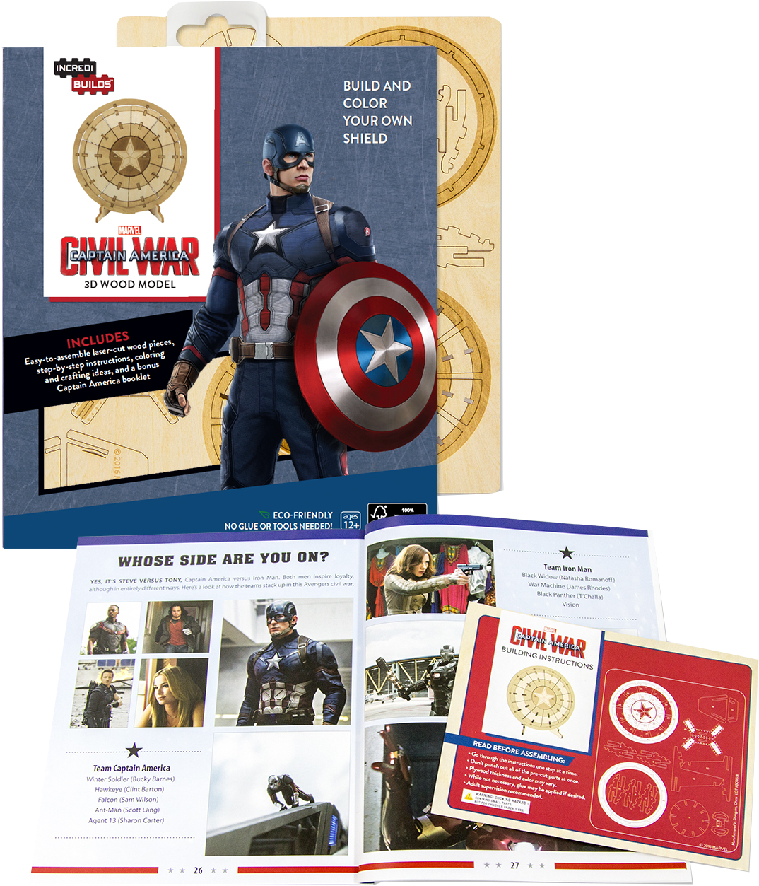 Incredibuilds 3d Puzzle Captain American Shield - Marvel: Captain America 3d Wood Model By Rick Barba (1417x1417), Png Download