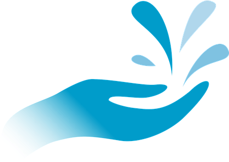 Mano, Gotas, Agua, Estilizado, Azul - Gotas De Agua Png (470x340), Png Download