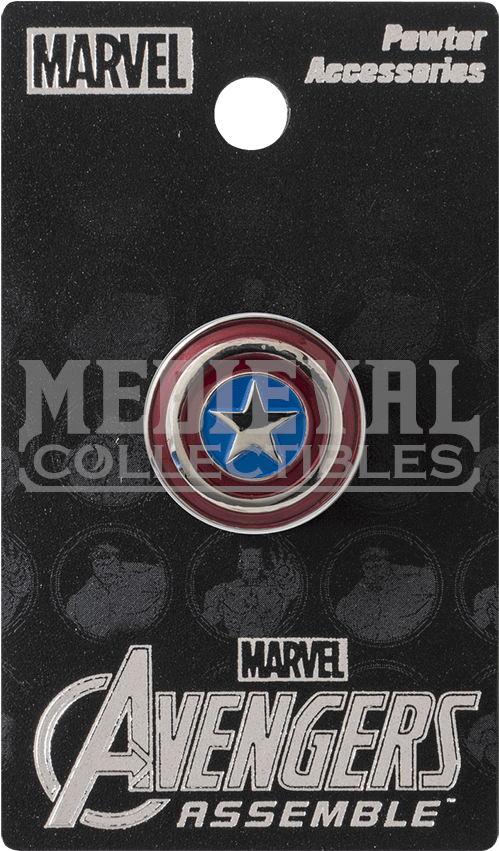 Colored Captain America Shield Lapel Pin - Marvel Avengers Shield Eagle Logo Lapel Pin (850x850), Png Download