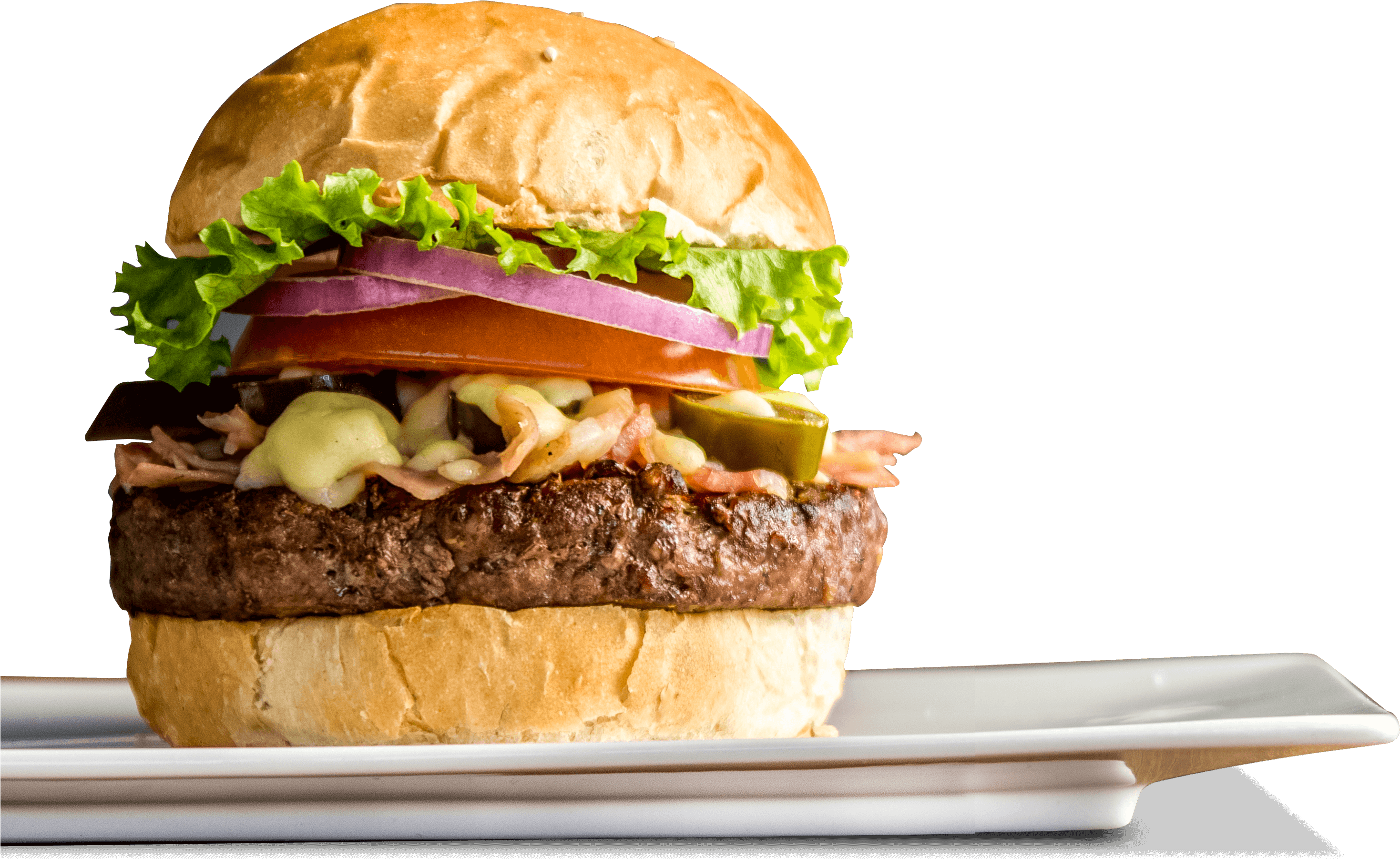 Hamburguesas La De Sirloin - Chamos Burguer (2936x1847), Png Download