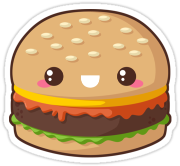 Hamburguesa - Kawaii Burger (375x360), Png Download