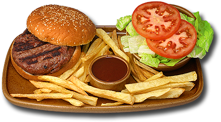 Hamburguesa Barbacoa - Hamburger (500x293), Png Download