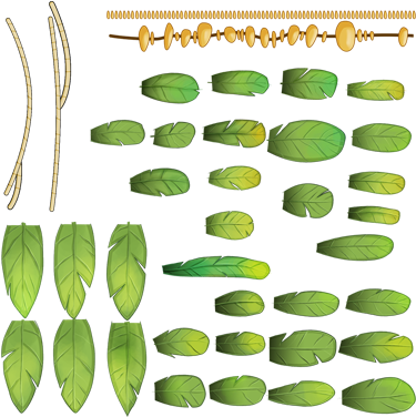 Hand Painted Leaf Texture 3d (384x384), Png Download