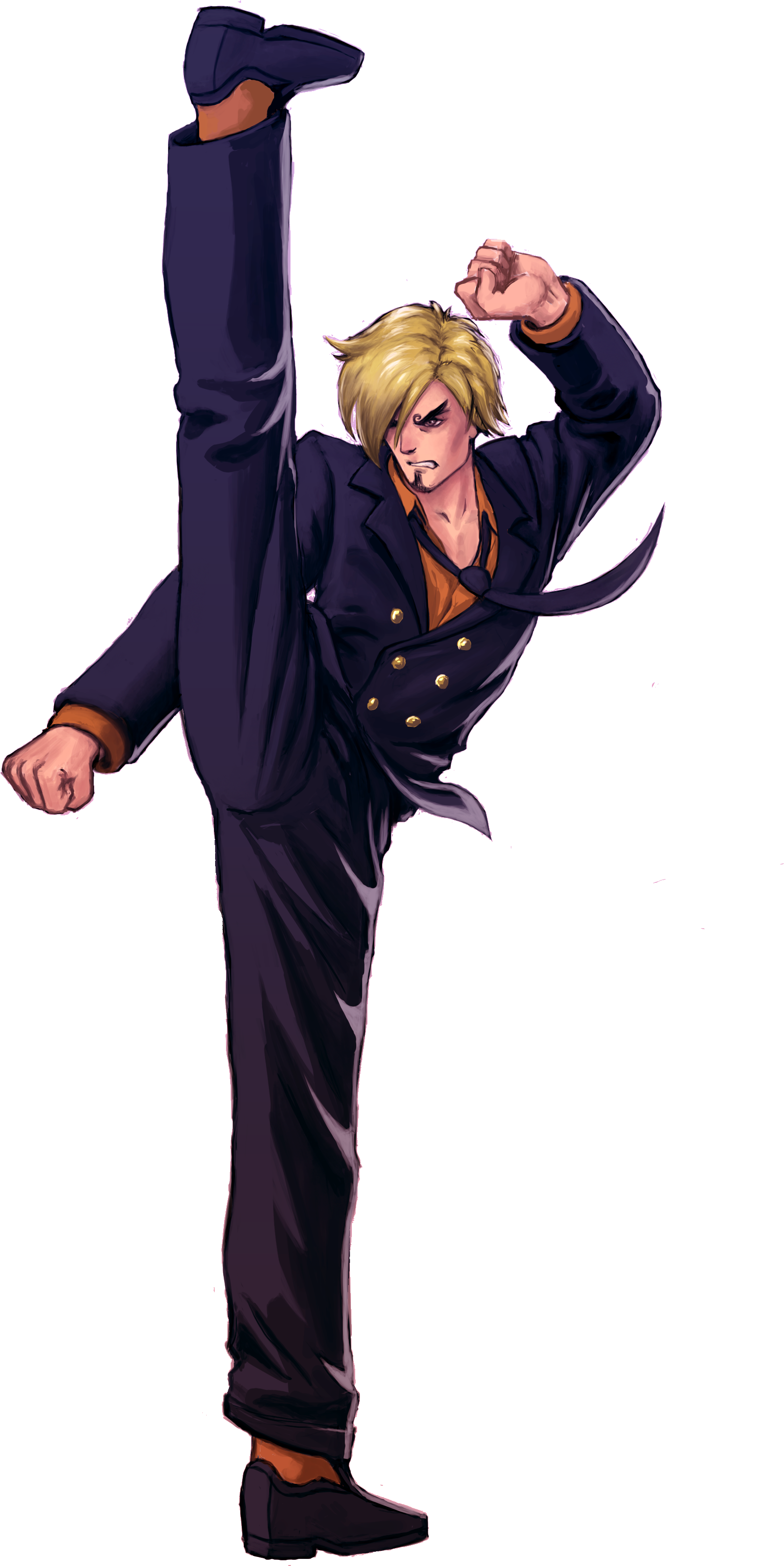 My Take On Sanjione - Sanji Fanart Kick (1896x3484), Png Download