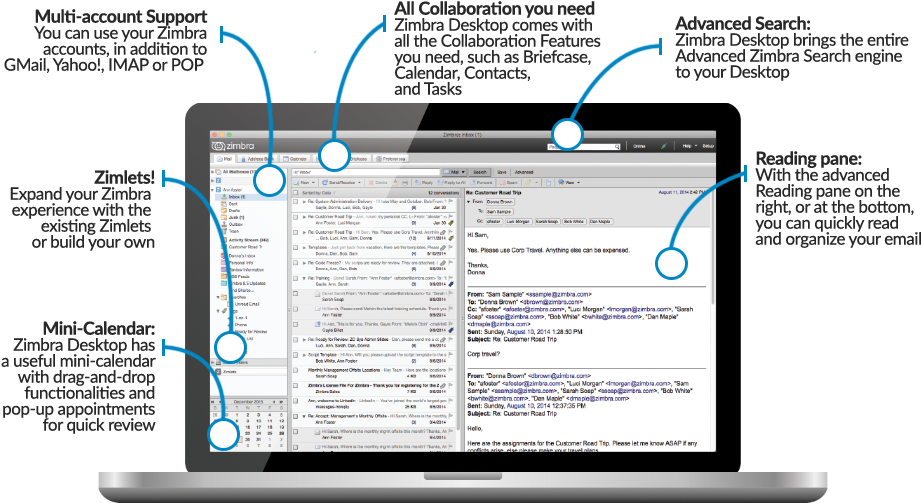 Zimbra Desktop - Gmail Win 10 Desktop Client (940x508), Png Download