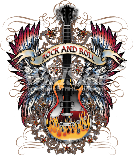 Rock And Roll Guitar - Angel Rock Guitarra (675x675), Png Download