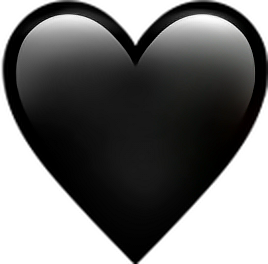 Black Heart Emoji Whatsapp (544x536), Png Download