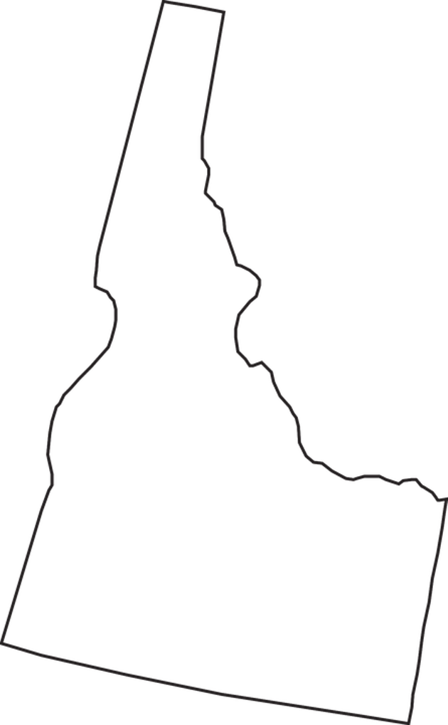 Transparent Idaho Black And White - Idaho State Outline Png (630x1019), Png Download